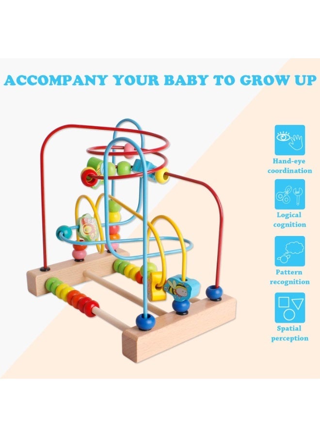 Twisoo Wooden Bead Maze Roller Coaster Toy for Toddlers | Educational Abacus Sliding Beads Game | Early Learning Toy for Counting, Grasping & Hand-Eye Coordination - Image 3